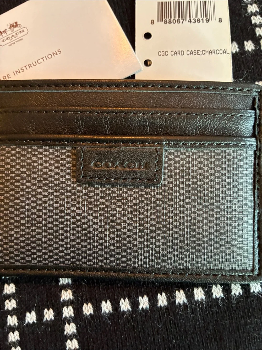 Coach Charcoal and Black Men’s Card Holder Case F74814 CHR
